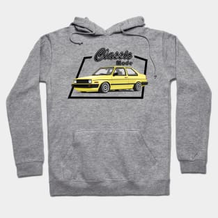 Car sedan in classic mode yellow Hoodie